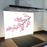 Fond de hotte verre imprimé personnalisé floral 16
