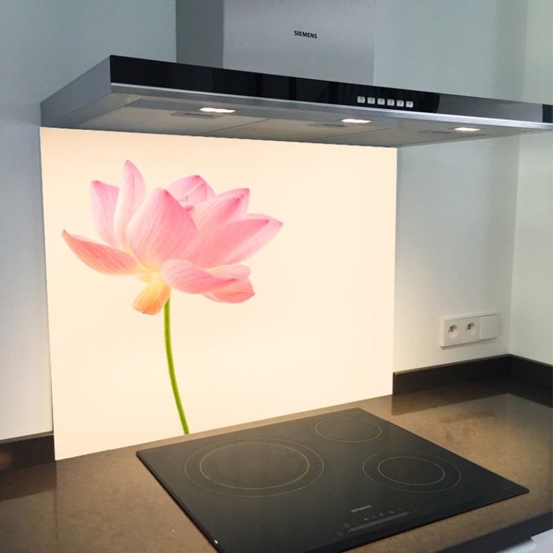Fond de hotte verre imprimé personnalisé floral 17