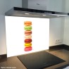 Fond de hotte verre imprimé personnalisé macarons