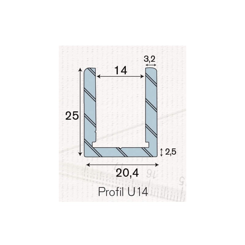 Profilé de douche U14 clipper diffusion