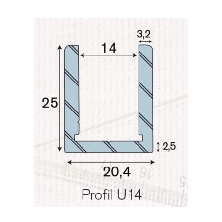 Profilé de douche U14 clipper diffusion