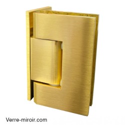 Charnière laiton brossé pour porte de douche en Verre-Mur 90°