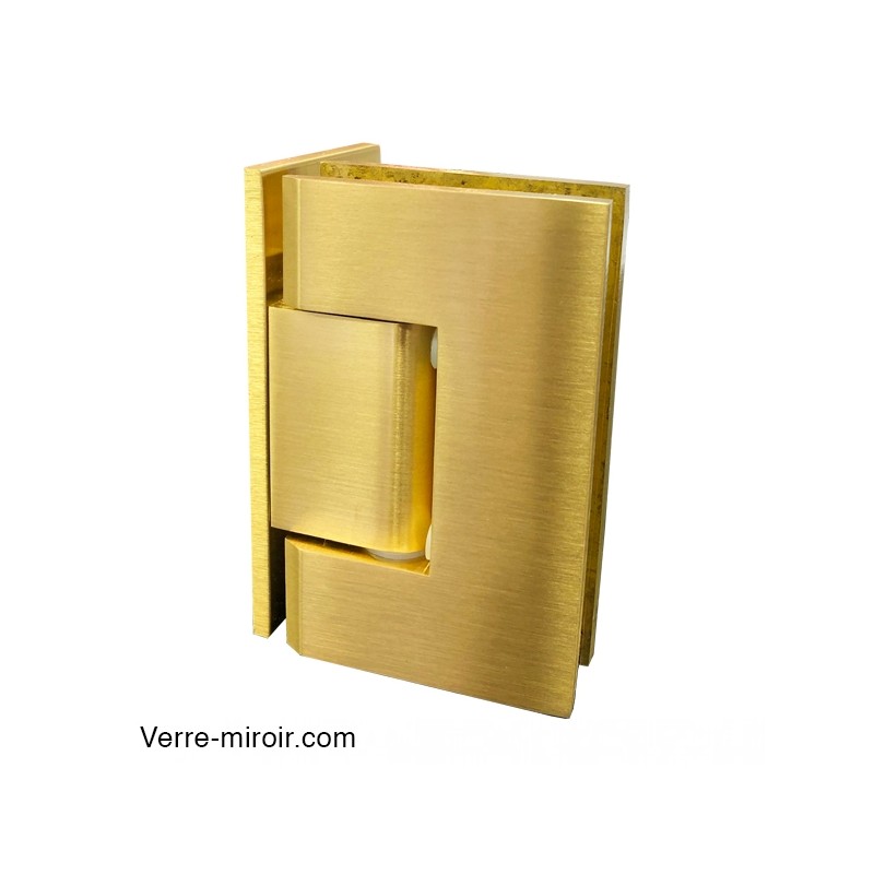 Charnière laiton brossé pour porte de douche en Verre-Mur 90°