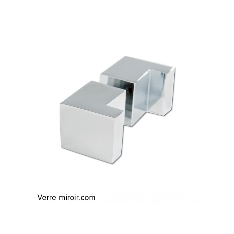 Poignée laiton chromé pour porte de douche en verre