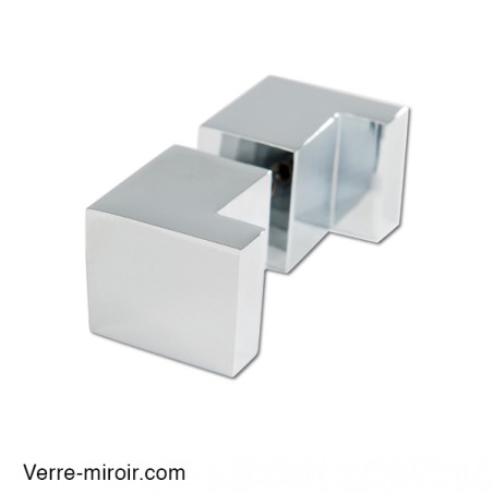 Poignée laiton chromé pour porte de douche en verre