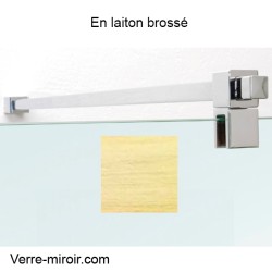 Raidisseur de douche laiton brossé verre/mur longueur 1,3 m