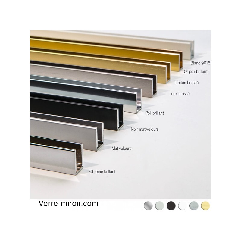 Profile U9 U12 clipper diffusion noir blanc or laiton inox