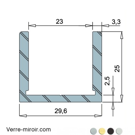 Profilé U23 clipper diffusion