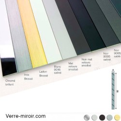 Plats aluminium 50x3 mm chromé - laiton brossé - inox brossé - noir mat