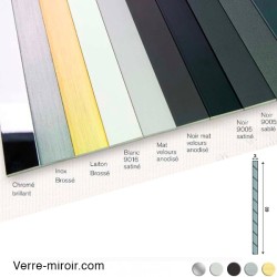 Plats aluminium 60x3 mm chromé - laiton brossé - inox brossé - noir mat