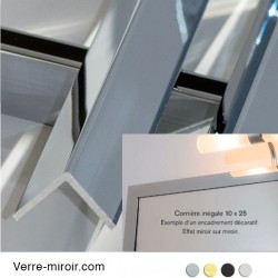 Cornière aluminium décorative 10x25 mm chromé, mat, noir mat, inox brossé et laiton brossé 2