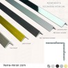 Cornière aluminium décorative 40x40 mm chromé, mat, noir mat, inox brossé et laiton brossé