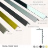 Cornière aluminium décorative 50x20 mm chromé, mat, noir mat, inox brossé et laiton brossé