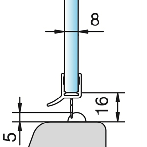 dDanke Joint de Bas de Porte de Douche en Forme de U Transparent 100 cm Compatible avec Verre de 6 à 12 mm dépaisseur 6cm 