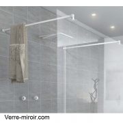Raidisseur de douche blanc verre/mur longueur 1,3 m