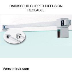 Raidisseur de douche blanc verre/mur longueur 1,3 m 2