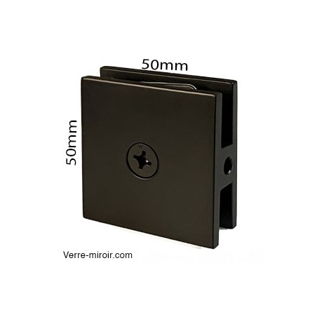 Pince verre noir mat pour paroi fixe de douche