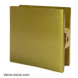 Pince verre laiton brossé paroi fixe de douche