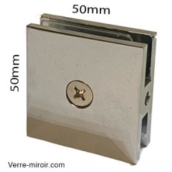 Pince verre chromée paroi fixe de douche 2
