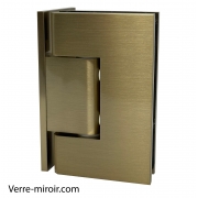 Charnière bronze brossé pour porte de douche Verre-Mur 90°