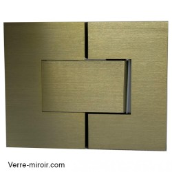 Charnière double bronze brossé pour porte de douche en Verre-Verre 180° 2