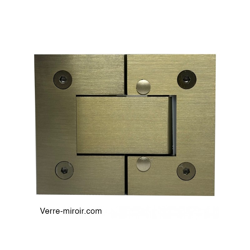 Charnière bronze brossé Verre-Verre 180°