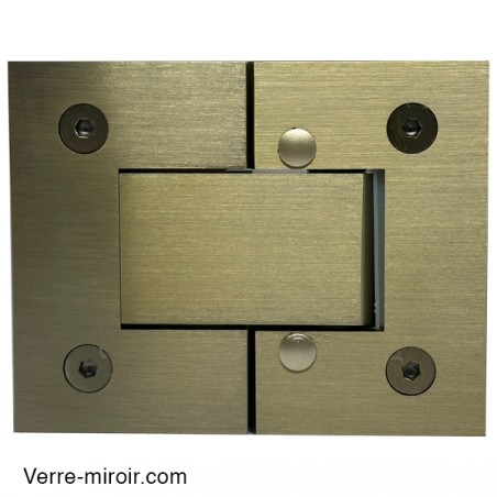 Charnière bronze brossé Verre-Verre 180°
