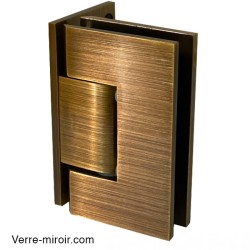 Charnière antique bronze brossé pour porte de douche Verre-Mur 90°