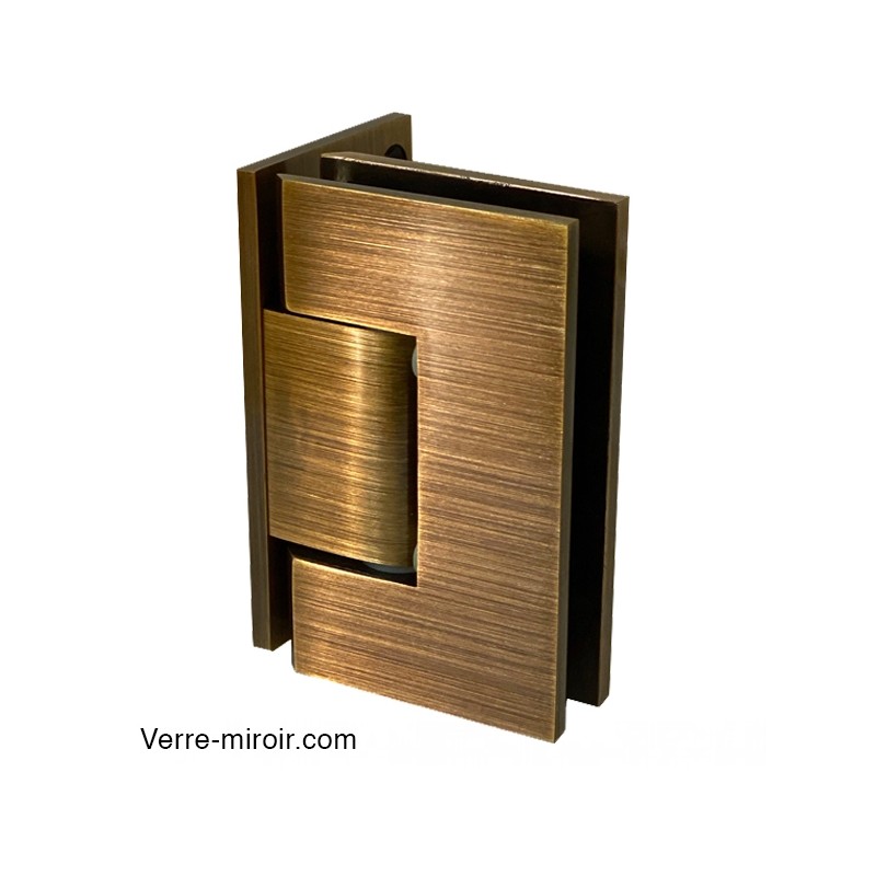 Charnière antique bronze brossé pour porte de douche Verre-Mur 90°