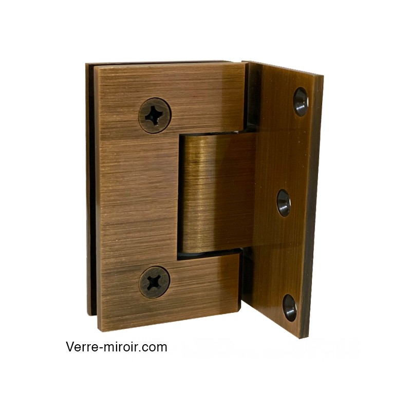 Charnière antique bronze brossé pour porte de douche Verre-Mur 90°