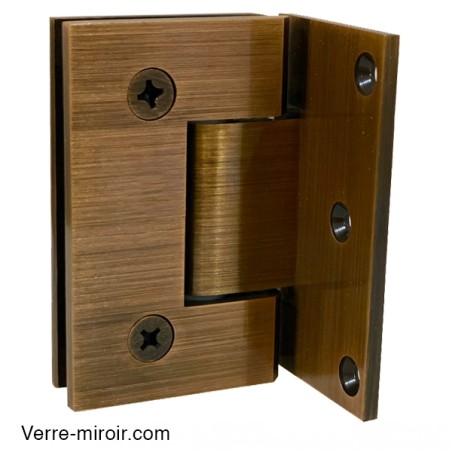 Charnière antique bronze brossé pour porte de douche Verre-Mur 90°
