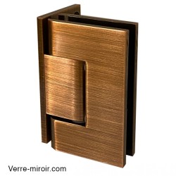 Charnière antique laiton brossé pour porte de douche Verre-Mur 90°