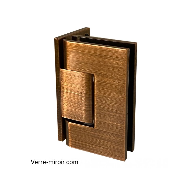 Charnière antique laiton brossé pour porte de douche Verre-Mur 90°