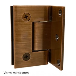 Charnière antique laiton brossé pour porte de douche Verre-Mur 90° 2