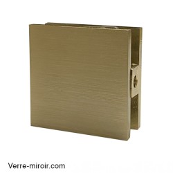 Pince verre bronze brossé paroi fixe de douche