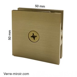 Pince verre bronze brossé paroi fixe de douche 2