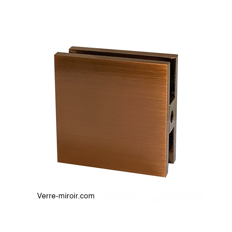 Pince verre antique bronze brossé paroi fixe de douche
