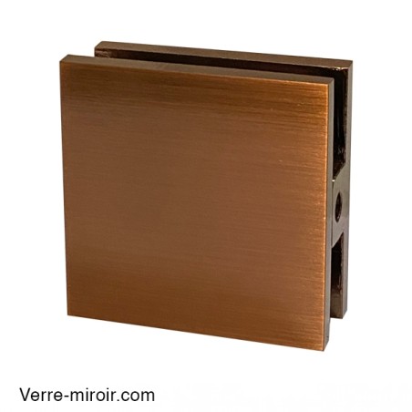 Pince verre antique bronze brossé paroi fixe de douche