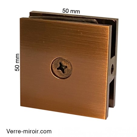 Pince verre antique bronze brossé paroi fixe de douche
