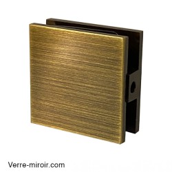 Pince verre antique laiton brossé paroi fixe de douche