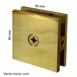 Pince verre laiton poli paroi fixe de douche 2