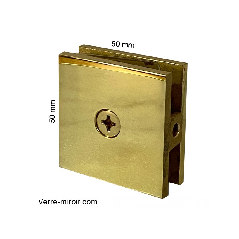 Pince verre laiton poli paroi de douche