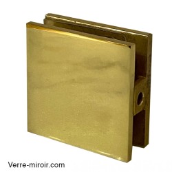 Pince verre laiton poli paroi fixe de douche