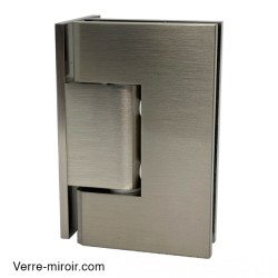 Charnière inox brossé porte de douche Verre-Mur 90°
