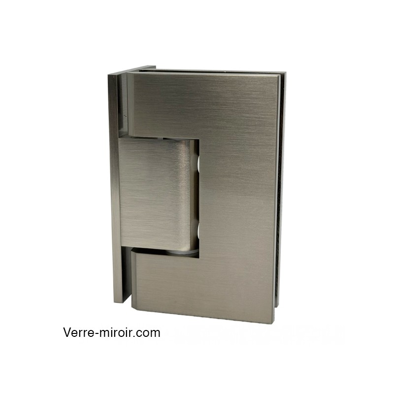 Charnière inox brossé porte de douche Verre-Mur 90°