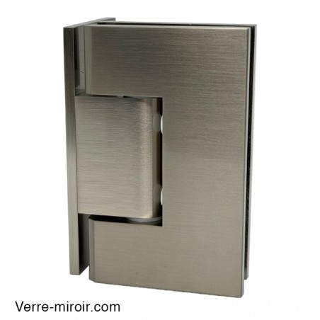 Charnière inox brossé porte de douche Verre-Mur 90°