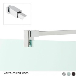 Barre raidisseur carrée de douche verre/mur 90° et 45°