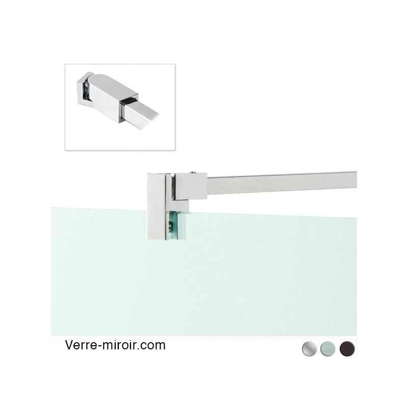 Barre raidisseur carrée de douche verre/mur 90° et 45°