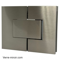 Charnière Verre-Verre 180° inox brossé porte de douche 