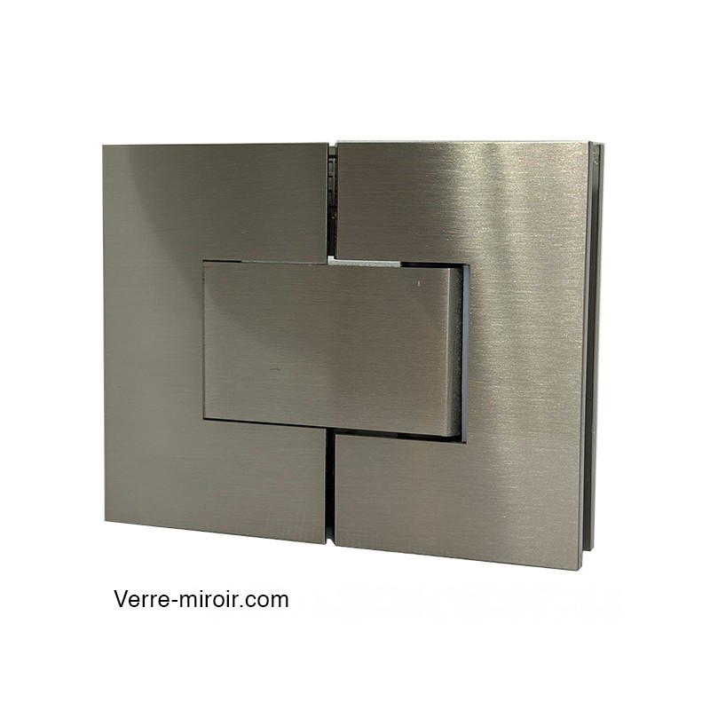 Charnière Verre-Verre 180° inox brossé porte de douche 
